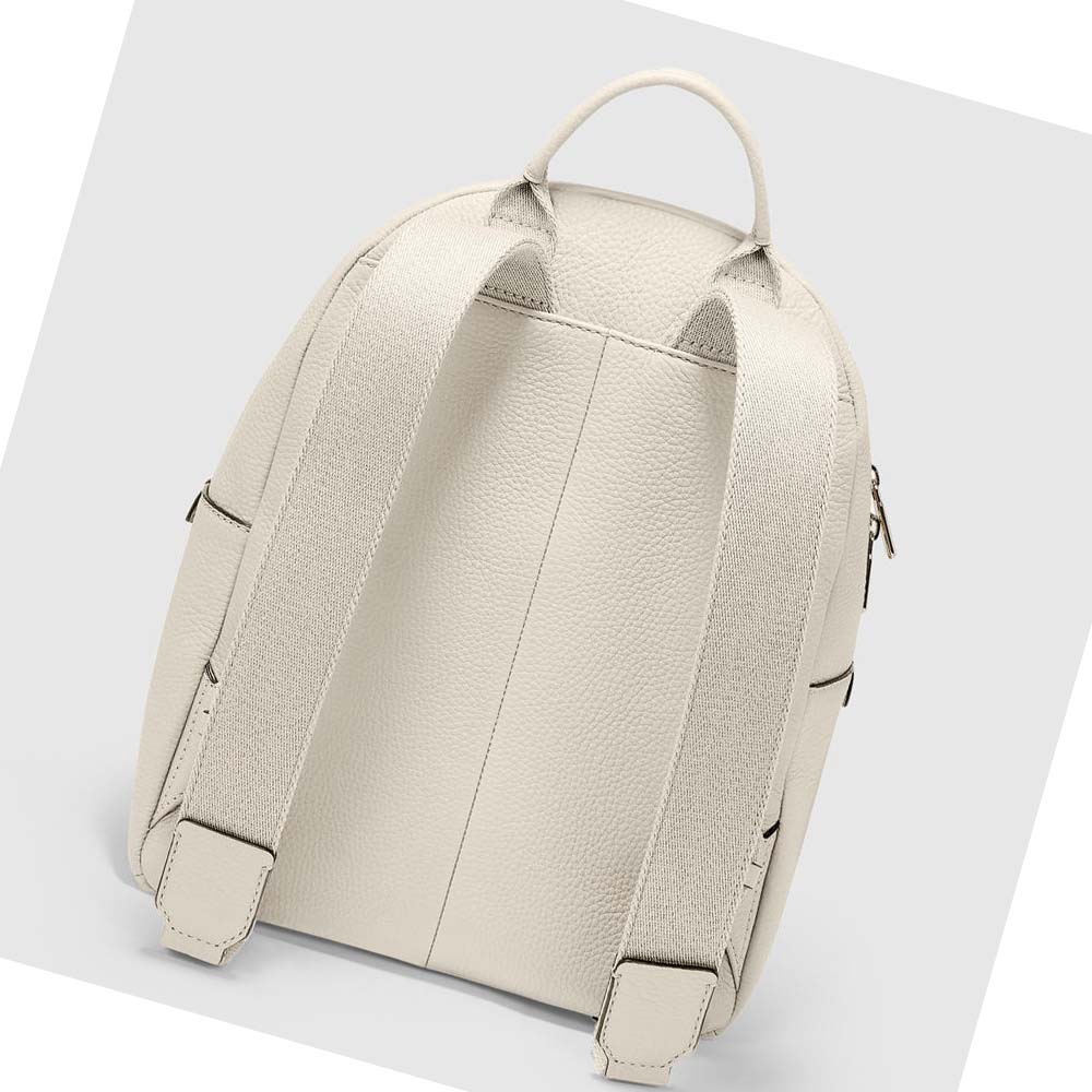 Men's Ecco Textureblock Small Backpacks Beige | Canada 686EBC